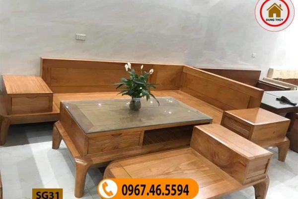 ghế sofa gỗ tự nhiên đơn giản đẹp SG31