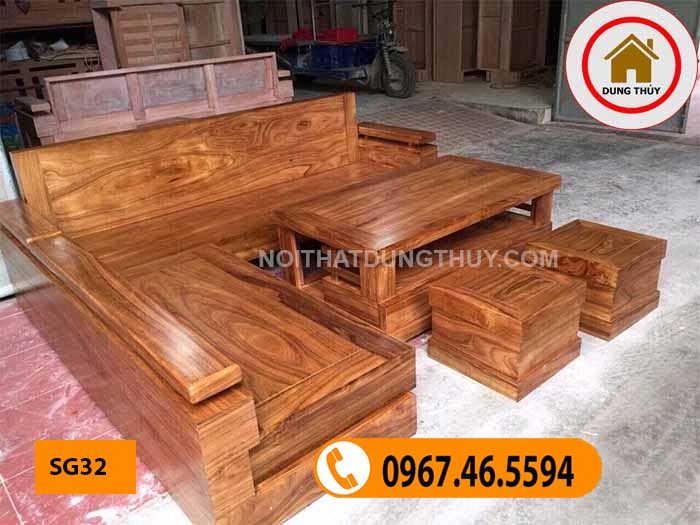 mẫu sofa gỗ tự nhiên cao cấp SG32