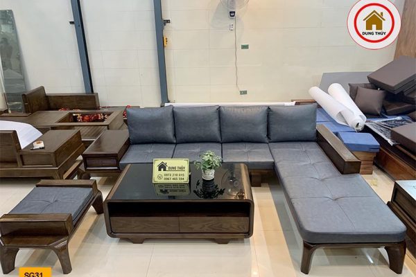 sofa chân cong gỗ sồi Nga nét SG31