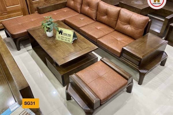 Bộ ghế sofa chân cong gỗ sồi Nga SG31