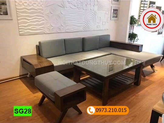 bộ ghế sofa hộp chân oải gỗ sồi Nga SG28
