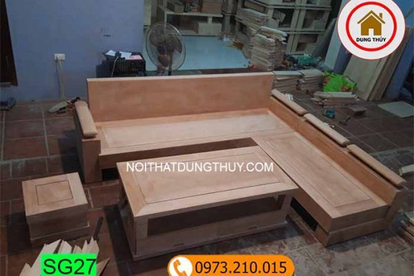 Bộ ghế sofa góc trứng gỗ đinh hương SG27