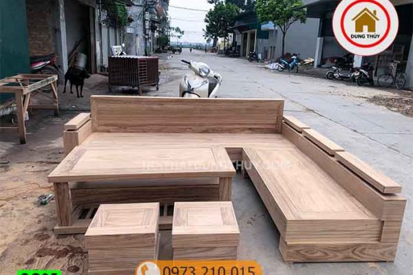 Bộ ghế sofa góc hương xám đá SG35