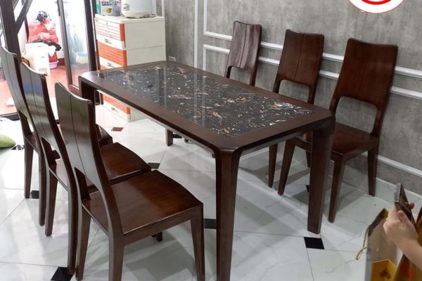 feedback Bộ bàn ăn 6 ghế gỗ sồi Nga mặt đá nhân tạo BA08