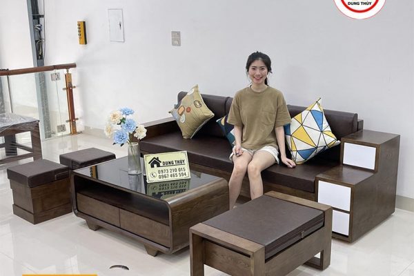 Bộ ghế sofa văng 3 ngăn kéo gỗ sồi Nga SG36v