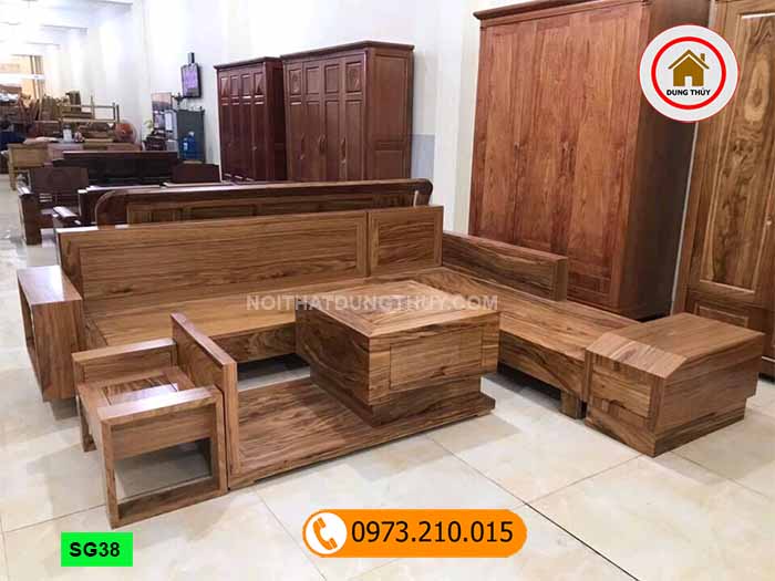 Bá» gháº¿ sofa há»p ngÄn kÃ©o Ã´ tÃ´ gá» hÆ°Æ¡ng xÃ¡m ÄÃ¡ SG38