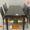 Bàn ăn 6 ghế mặt liền bàn chữ nhật kiểu đơn giản gỗ sồi Nga BA10