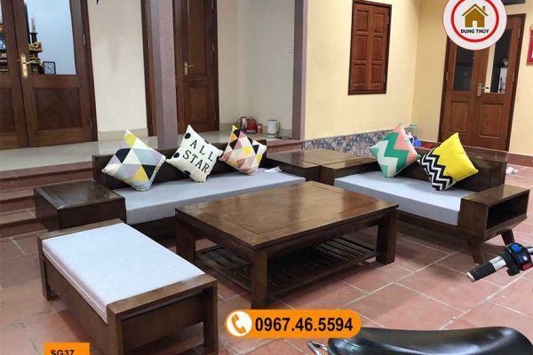 sofa gỗ sồi cao cấp cho phòng khách