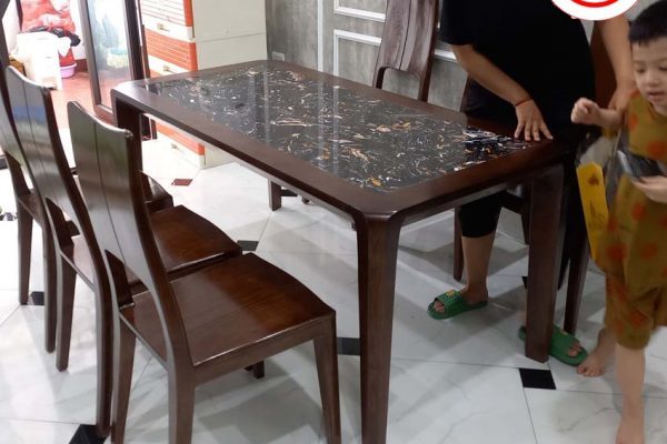 feedback Bộ bàn ăn 6 ghế gỗ sồi Nga mặt đá nhân tạo BA08
