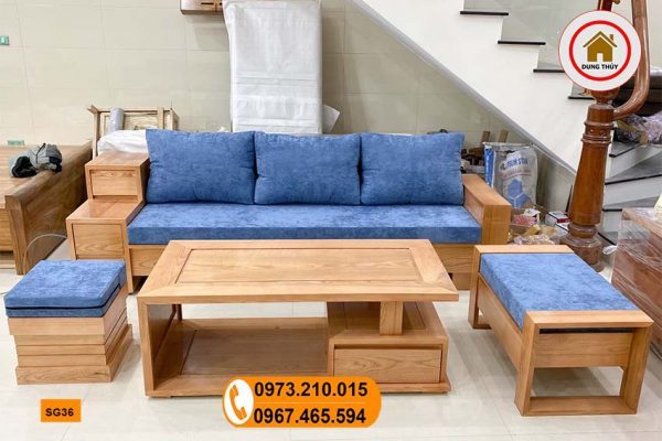 ghế sofa 3 ngăn kéo gỗ sồi Nga SG36