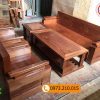 Bộ ghế đối tay nghiêng gỗ xoan đào GT26
