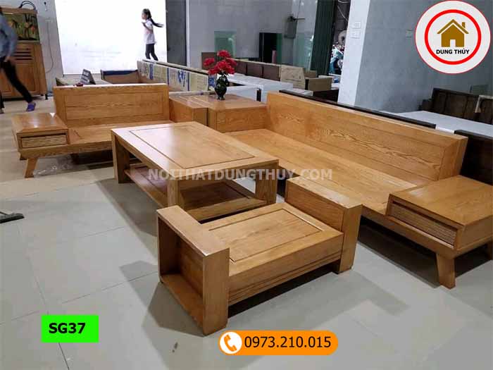 Bá» gháº¿ sofa há»p 2 vÄng gá» sá»i Nga SG37