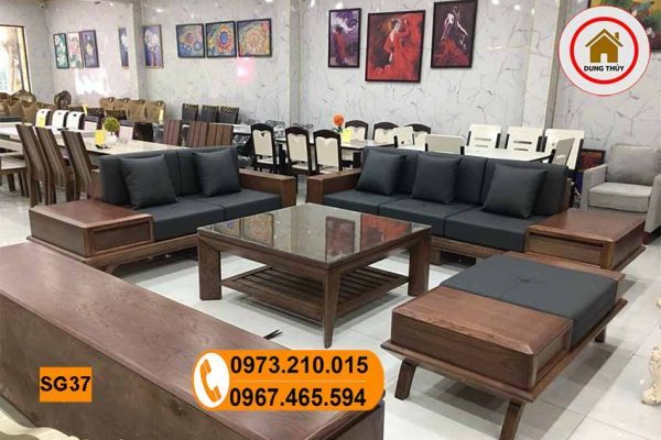 sofa 2 văng chân oải gỗ sồi Nga SG37