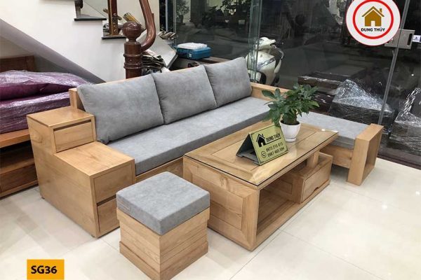 sofa 3 ngăn kéo gỗ sồi SG36