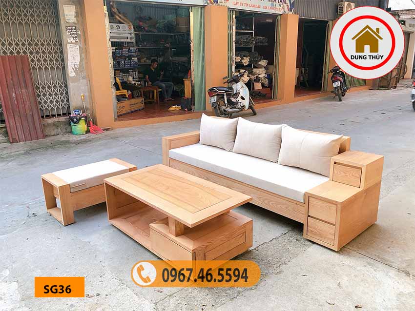 sofa gỗ cho phòng khách nhỏ SG36