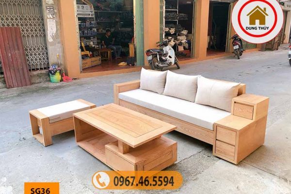 sofa gỗ cho phòng khách nhỏ SG36