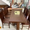 Bàn ăn 6 ghế chữ nhật chân nhỏ gỗ sồi Nga BA11