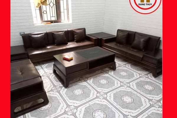Bộ ghế sofa 2 văng chân quỳ chữ U gỗ sồi Nga SG39