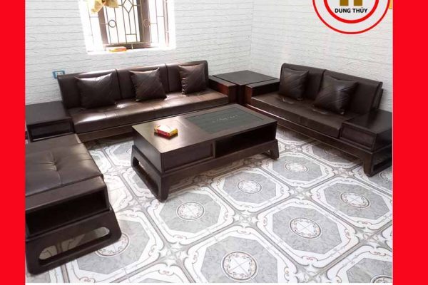 Bộ ghế sofa 2 văng chân quỳ chữ U gỗ sồi Nga SG39
