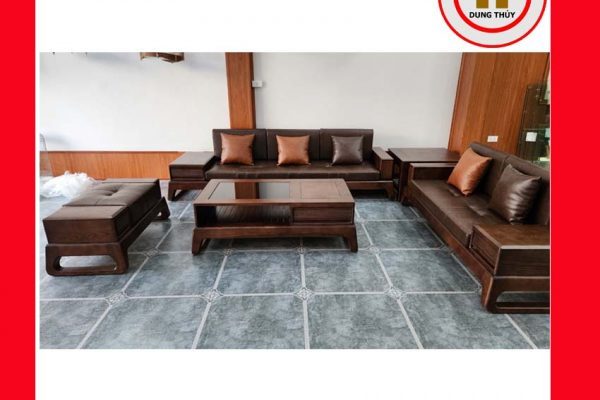 Bộ ghế sofa 2 văng chân quỳ chữ U gỗ sồi Nga SG39