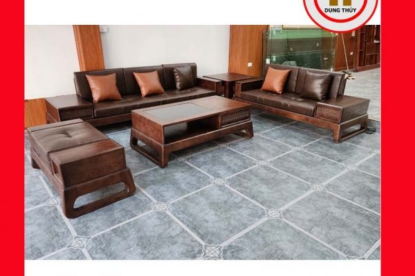 Bộ ghế sofa 2 văng chân quỳ chữ U gỗ sồi Nga SG39