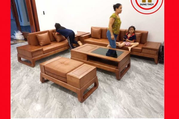Bộ ghế sofa 2 văng chân quỳ chữ U gỗ sồi Nga SG39