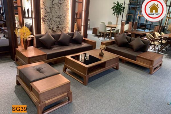 bộ bàn ghế sofa 2 văng chân quỳ SG39