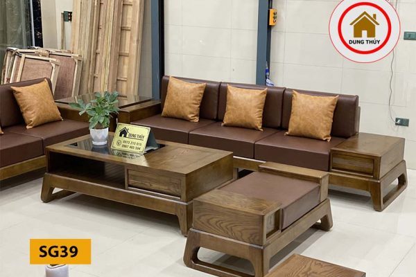 sofa 2 văng chân quỳ gỗ sồi Nga SG39 xịn