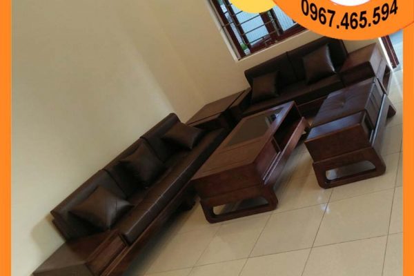 Bộ ghế sofa 2 văng chân quỳ chữ U gỗ sồi Nga SG39