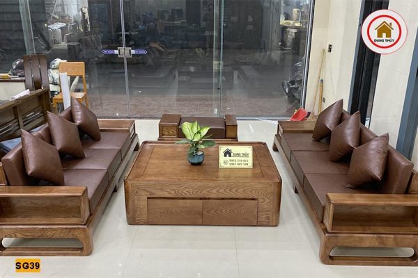 sofa 2 văng chân quỳ SG39 dạng kê đối