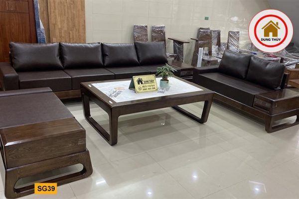 sofa 2 văng chân quỳ SG39 kèm bàn cong