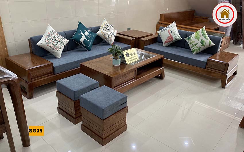 sofa 2 văng chân quỳ SG39 nét