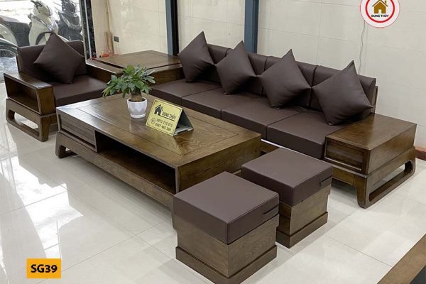 sofa 2 văng chân quỳ SG39 theo yêu cầu