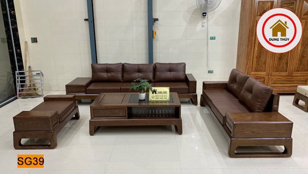 bộ bàn ghế sofa 2 văng chân quỳ SG39