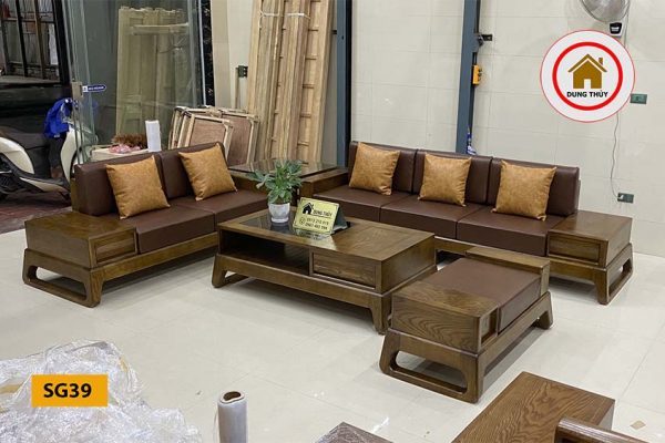 sofa 2 văng chân quỳ gỗ sồi Nga SG39 xịn
