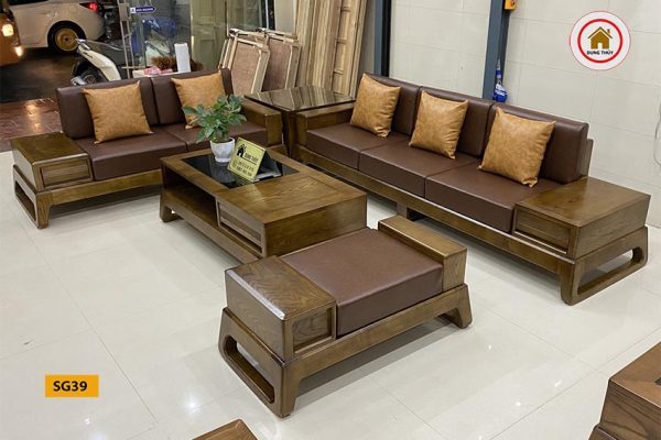 sofa 2 văng chân quỳ gỗ sồi Nga SG39 xịn