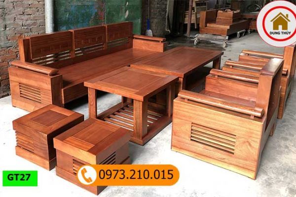 Bộ ghế đối tay trứng gỗ xoan đào GT27