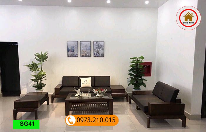 Bộ ghế sofa 2 văng chân oải gỗ sồi Nga SG41