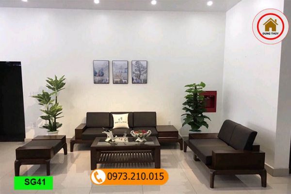 Bộ ghế sofa 2 văng chân oải gỗ sồi Nga SG41