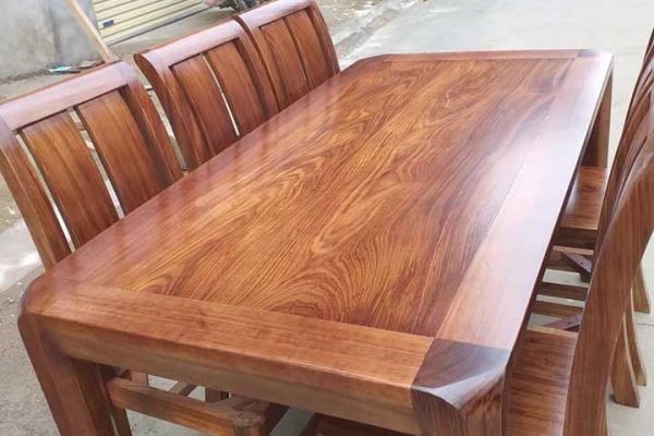 bàn ăn 6 ghế gỗ hương xám BA12 đẹp