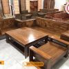 Bộ ghế sofa 2 văng chân oải gỗ hương xám SG46