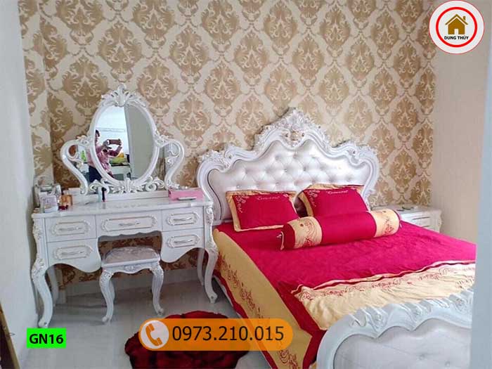 Giường ngủ cung điện gỗ công nghiệp GN16