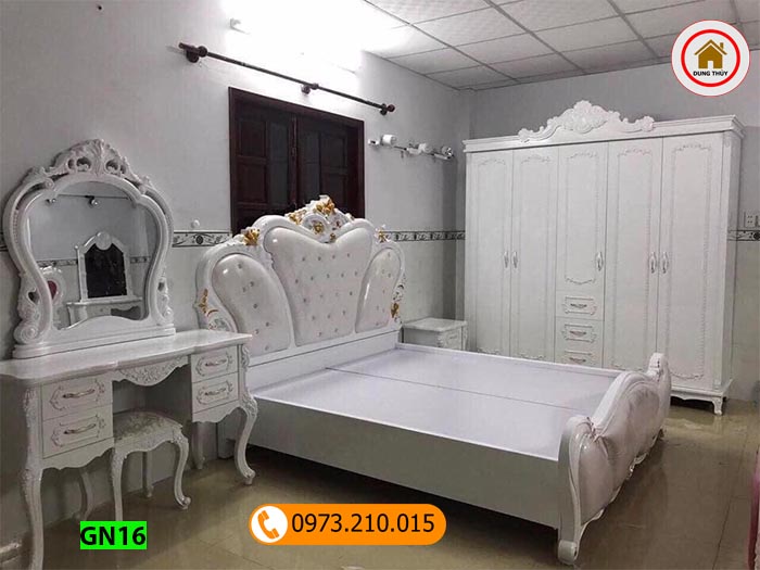 Giường ngủ cung điện gỗ công nghiệp GN16