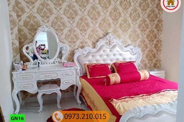 Giường ngủ cung điện gỗ công nghiệp GN16