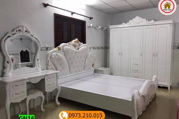 Giường ngủ cung điện gỗ công nghiệp GN16