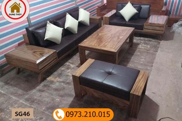 Bộ ghế sofa 2 văng gỗ hương xám SG46