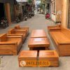 Bộ ghế đối tay vuông 9 món gỗ gõ đỏ Pachy cao cấp GT32