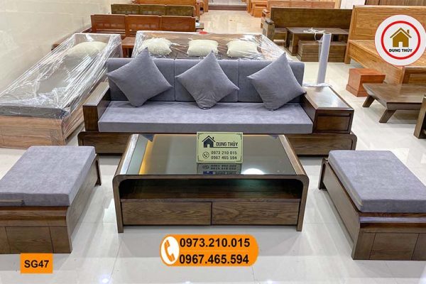 bộ bàn ghế sofa chân cuốn 4 món SG47