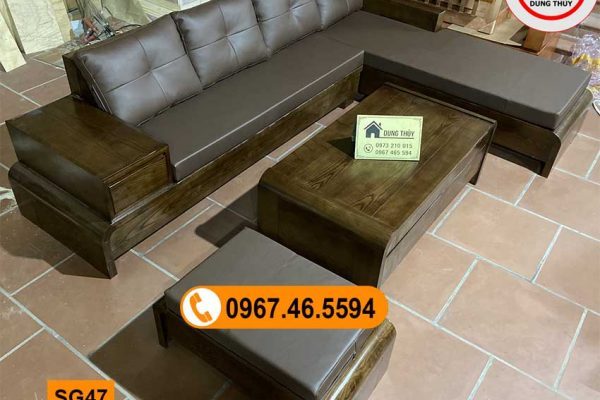 sofa chân cuốn gỗ sồi Nga SG47
