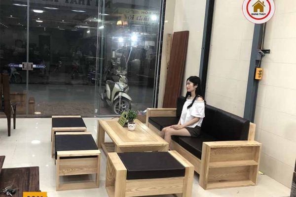 Bộ ghế sofa 1 văng 1 bàn nhỏ gọn gỗ sồi Nga SG52